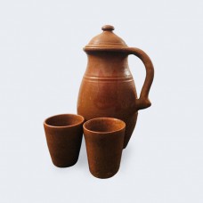 Clay Water Jug 2 LTR with Two cups