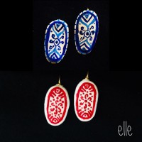 Royal Faux Persian Ceramic clay earrings