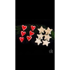 Christmas Edition shimmery 3 layer dangles in Heart and Star looks