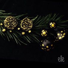 Black and Gold mix. 3 beaded +Black and Gold Jhumka