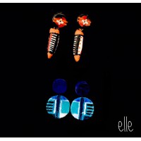 Boho Claw Dangles , Blue Seabed Earrings