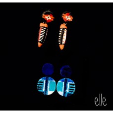 Boho Claw Dangles , Blue Seabed Earrings